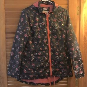 Floral and Navy Rain Coat